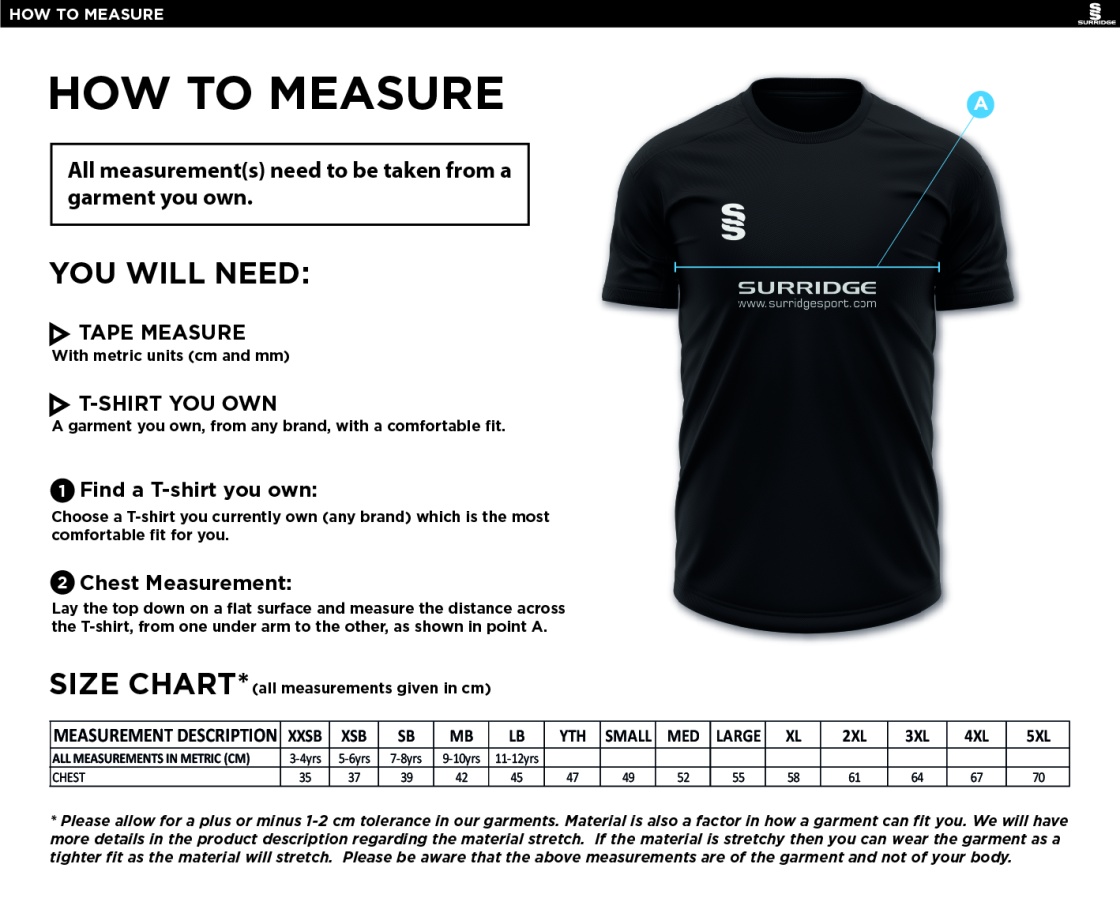 Dual Gym T-shirt : Navy Melange (bowling) - Size Guide